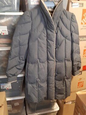 Vintage Cyclone Puffer Long Coat 70% Duck Down & 30% Feather Dark Gray Size 8